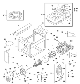 Main Unit Diagram and Parts List for 030728-01  Briggs and Stratton Generator